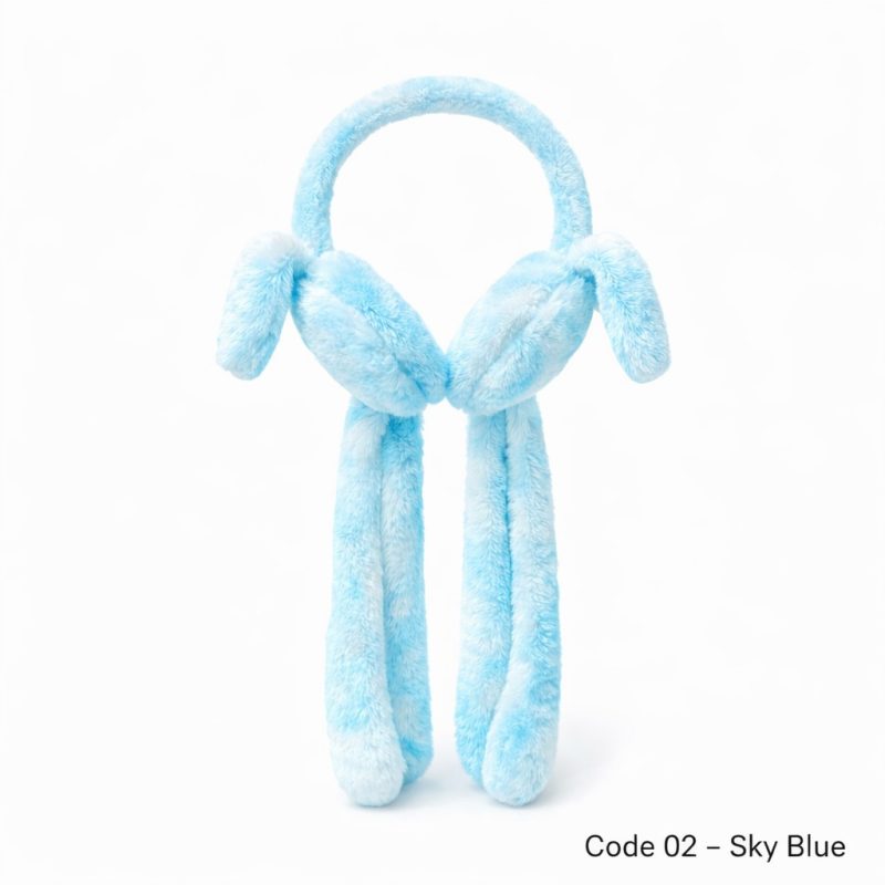 Jumping Bunny Ear Earflap - বাচ্চাদের জন্য কিউট ইয়ারমাফ - Blue